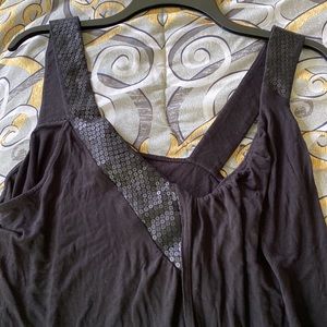Black sequins tank top by Massimo